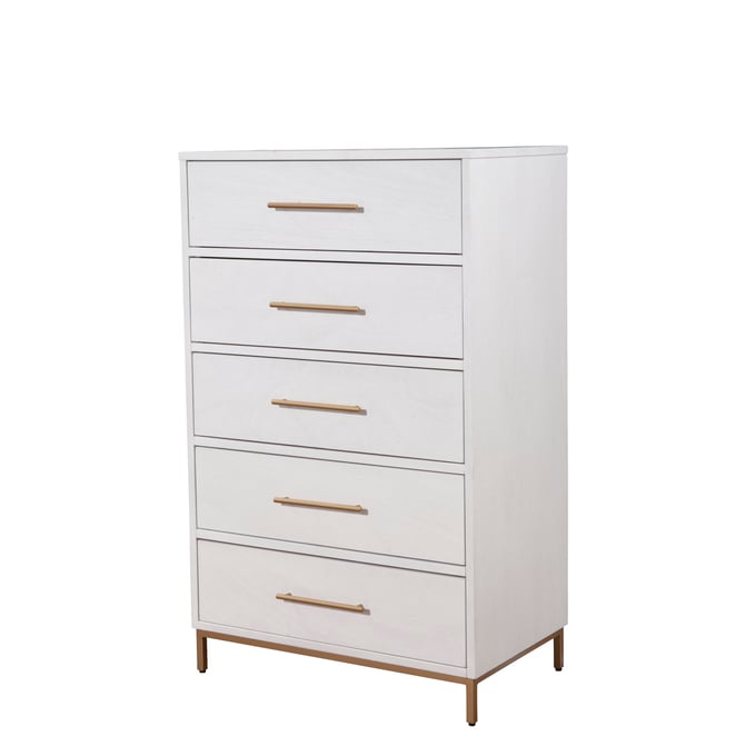 Alpine Furniture Madelyn White Five Drawer Chest ALPN-2010-05