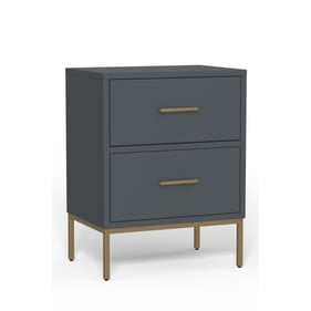 Alpine Furniture Madelyn Slate Gray Two Drawer Nightstand