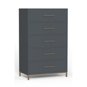 Alpine Furniture Madelyn Slate Gray Five Drawer Chest