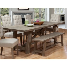 Alpine Furniture Newberry Weathered Natural 6pc Dining Room Set