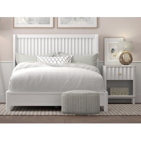 Alpine Furniture Stapleton White 2pc Bedroom Set with Full King Panel Bed