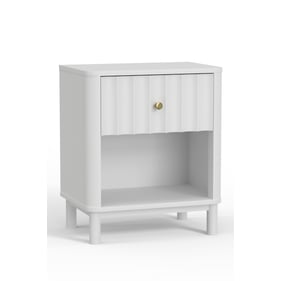 Alpine Furniture Stapleton White 1 Drawer Nightstand