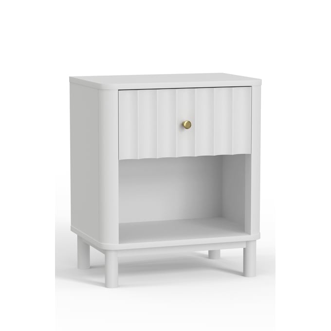 Alpine Furniture Stapleton White 1 Drawer Nightstand ALPN-2090-02