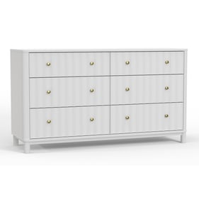 Alpine Furniture Stapleton White 6 Drawer Dresser