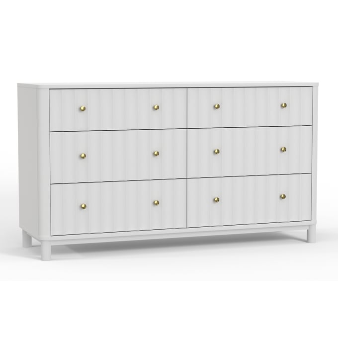 Alpine Furniture Stapleton White 6 Drawer Dresser ALPN-2090-03