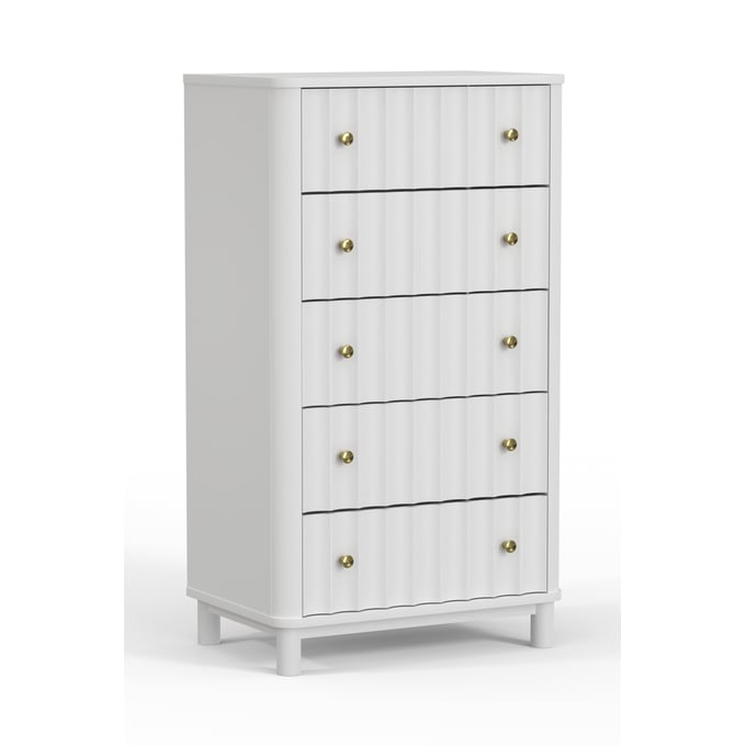 Alpine Furniture Stapleton White 5 Drawer Chest ALPN-2090-05