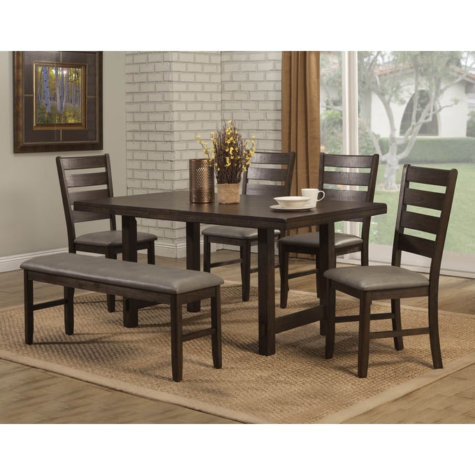 Alpine Furniture Emery Walnut 6pc Dining Room Set ALPN-2929-01-DR-S1