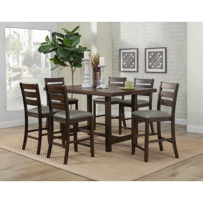 Alpine Furniture Emery Walnut 7pc Counter Height Set ALPN-2929-04-CNT-S1