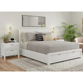 Alpine Furniture Carmel White 2pc Bedroom Set With Cal King Storage Bed  