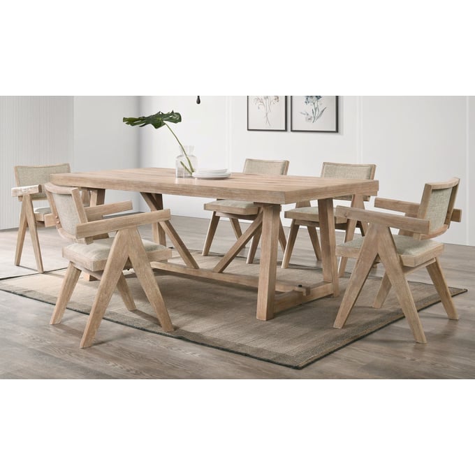 Alpine Furniture Raquel Driftwood 7pc Dining Room Set ALPN-3269-DR-S1