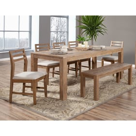 Alpine Furniture Aiden Weathered Natural 8pc Dining Room Set