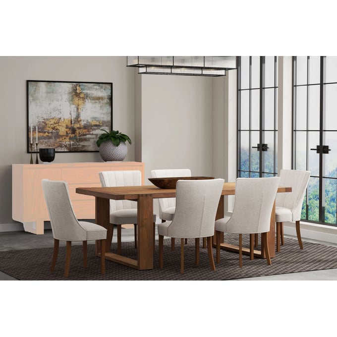 Alpine Furniture Ayala Antique Cappuccino Beige 7pc Dining Room Set ALPN-3385-DR-S1