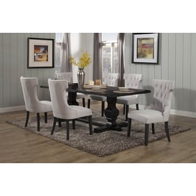 Alpine Furniture Manchester Black Light Grey 7pc Dining Room Set