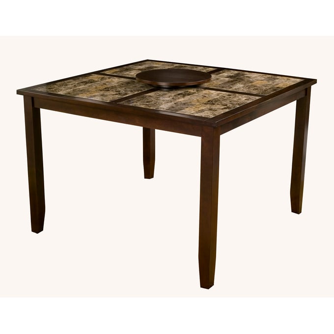 Alpine Furniture Capitola Espresso Pub Table with Removable Lazy Susan ALPN-554-L