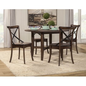 Alpine Furniture Arendal Burnished Dark Oak 5pc Round Dining Room Set