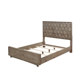 Alpine Furniture Shimmer Antique Grey Queen Panel Bed