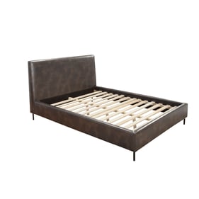 Alpine Furniture Sophia Gray Faux Leather Full Platform Bed