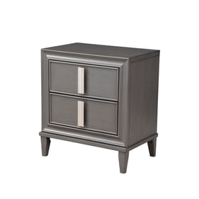 Alpine Furniture Lorraine Dark Grey 2 Drawer Nightstand