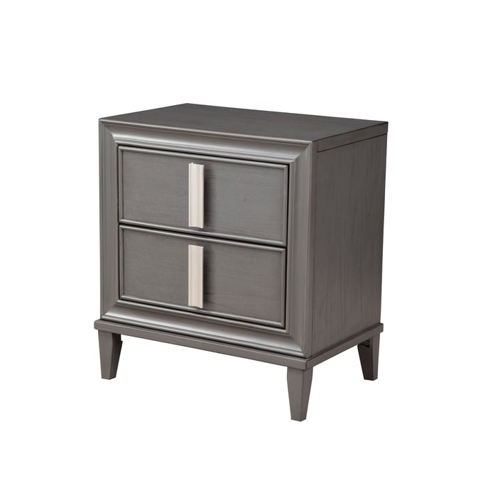 Alpine Furniture Lorraine Dark Grey 2 Drawer Nightstand ALPN-8171-02