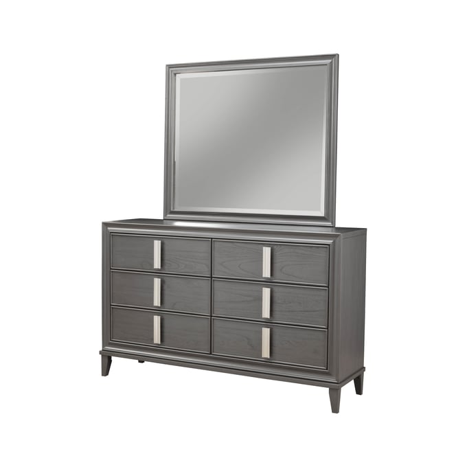 Alpine Furniture Lorraine Dark Grey Dresser and Mirror ALPN-8171-03-DRMR