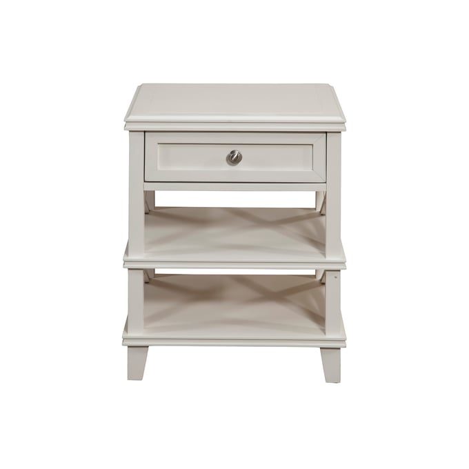 Alpine Furniture Potter White 1 Drawer Nightstand ALPN-955-02