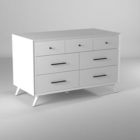 Alpine Furniture Flynn White 7 Drawer Dresser