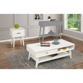 Alpine Furniture Flynn White 3pc Coffee Table Set