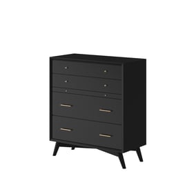 Alpine Furniture Flynn Black 4 Drawer Chest