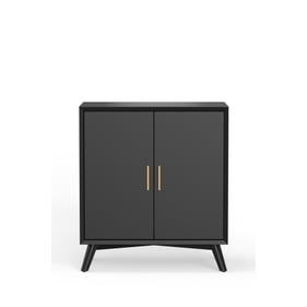 Alpine Furniture Flynn Black Small Bar Cabinet