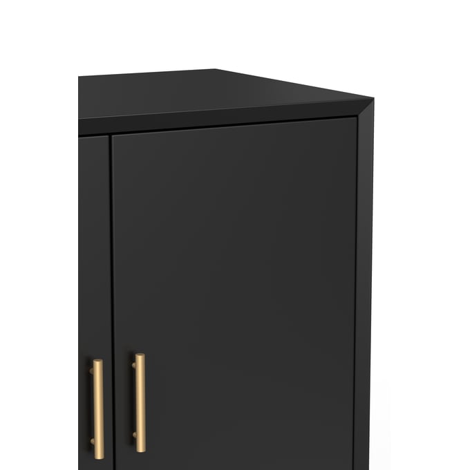 Alpine Furniture Flynn Small Bar Cabinet, Black 966BLK-17