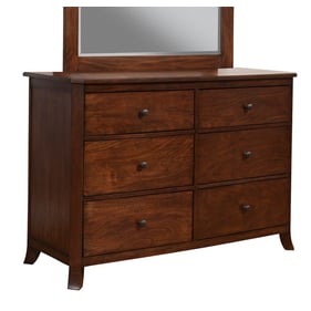 Alpine Furniture Baker Mahogany 6 Drawer Dresser