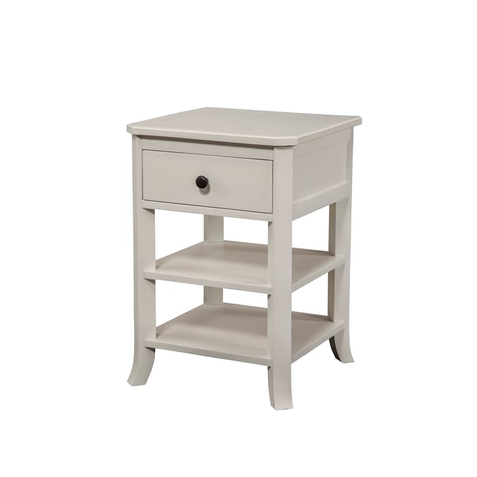 Alpine Furniture Baker White 1 Drawer Nightstand ALPN-977-W-02