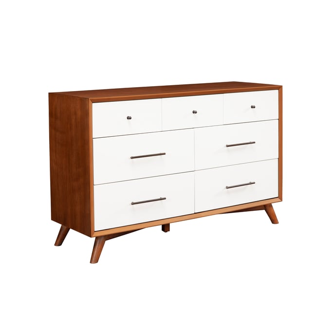 Alpine Furniture Flynn Acorn White 7 Drawer Dresser ALPN-999-03