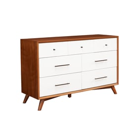 Alpine Furniture Flynn Acorn White 7 Drawer Dresser