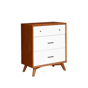 Alpine Furniture Flynn Acorn White 3 Drawer Small Chest