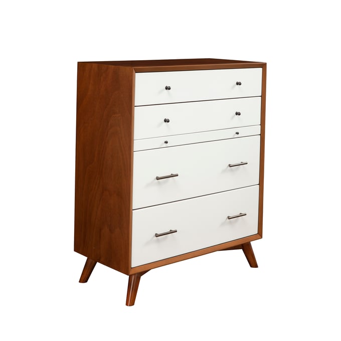 Alpine Furniture Flynn Acorn White 4 Drawer Chest ALPN-999-05