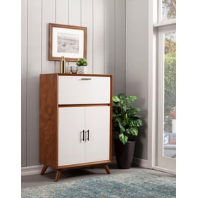 Alpine Furniture Flynn Acorn White Large Bar Cabinet