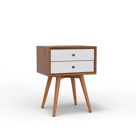 Alpine Furniture Flynn Acorn White Small Nightstand