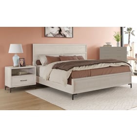 Alpine Furniture Bradley Antique White 2pc Bedroom Set with Queen Panel Bed