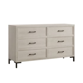 Alpine Furniture Bradley Antique White 6 Drawer Dresser