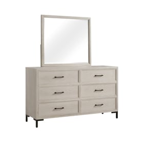 Alpine Furniture Bradley Antique White Dresser and Mirror