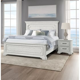 Alpine Furniture Clara White Mist 2pc Bedroom Set With Queen Panel Bed  