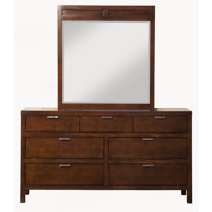 Alpine Furniture Carmel Cappuccino Dresser and Mirror ALPN-JR-03-DRMR