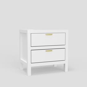 Alpine Furniture Carmel White 2 Drawer Nightstand