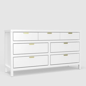 Alpine Furniture Carmel White 7 Drawer Dresser