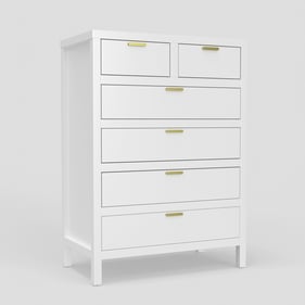 Alpine Furniture Carmel White 6 Drawer Chest