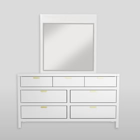 Alpine Furniture Carmel White Dresser And Mirror