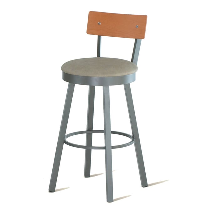 Lauren Swivel 34 Inch Stool (Upholstered Seat & Birch Veneer Backrest) AMC-40293-34-MFW