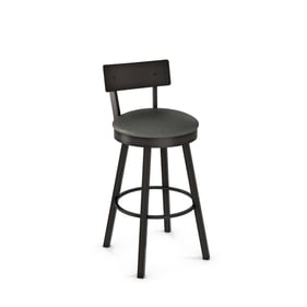 Lauren Swivel 26 Inch Stool (Upholstered Seat And Metal Backrest)