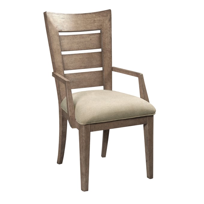 2 American Drew Medium Stain Smoke Ladder Back Arm Chairs AMDRW-010-637